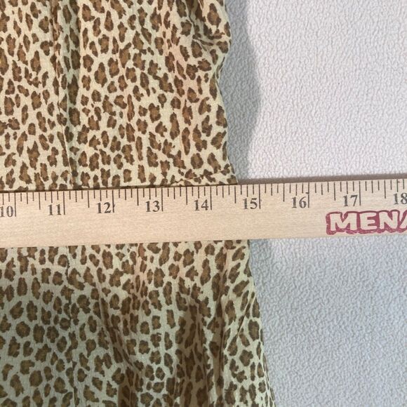 Anthropologie Dress 4 Cheetah Fit/Flare Full Button Flutter Sleeve Cottagecore - Picture 3 of 11